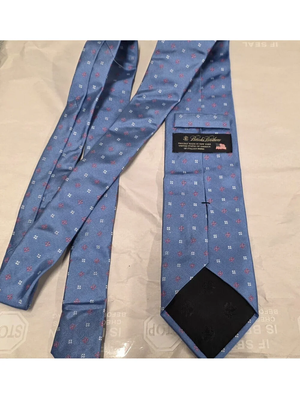 Brooks Brothers New York makers Silk Men's Necktie  Floral Blue USA 58x3.1/4